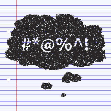 Simple hand drawn doodle of a swear thought bubbleのイラスト素材