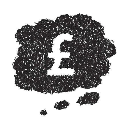Simple hand drawn doodle of a money thought bubbleのイラスト素材