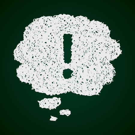 Simple hand drawn doodle of a exclamation mark thought bubbleのイラスト素材