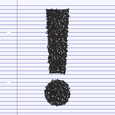 Simple hand drawn doodle of an exclamation markのイラスト素材