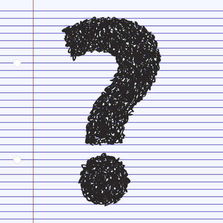 Simple hand drawn doodle of a question markのイラスト素材