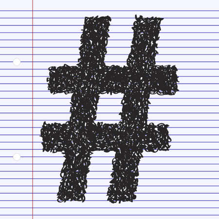 Simple hand drawn doodle of a hash tagのイラスト素材