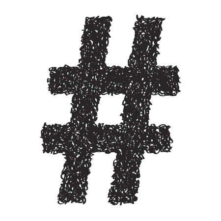 Simple hand drawn doodle of a hash tagのイラスト素材
