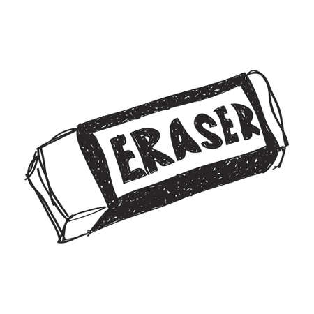 Simple hand drawn doodle of an eraserのイラスト素材