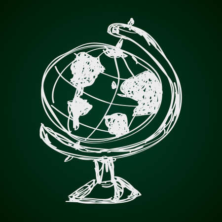 Simple hand drawn doodle of a globeのイラスト素材
