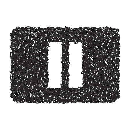 Simple hand drawn doodle of a pause buttonのイラスト素材