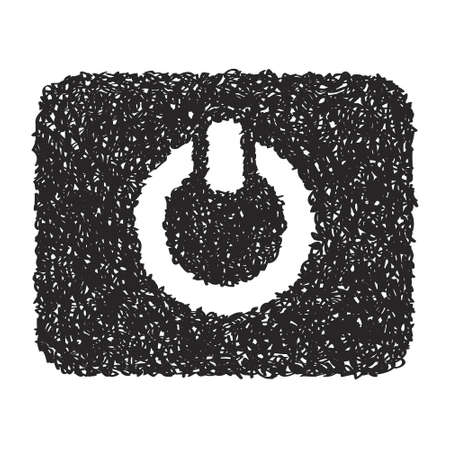 Simple hand drawn doodle of a power buttonのイラスト素材