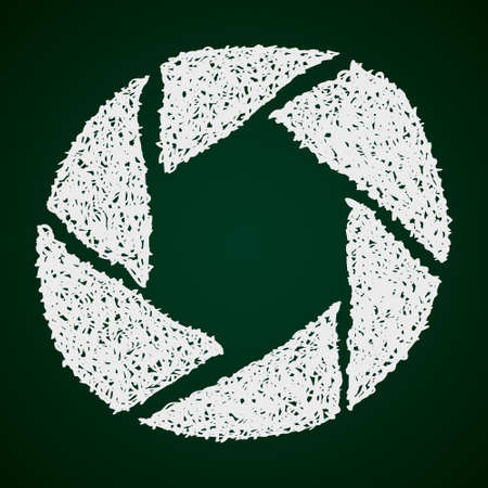 Simple hand drawn doodle of a camera apertureのイラスト素材