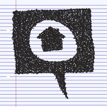 Simple hand drawn doodle of a location markerのイラスト素材