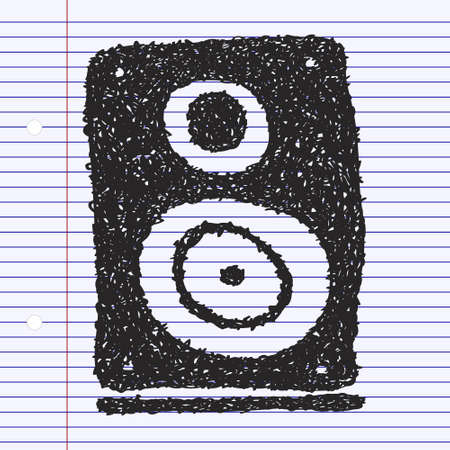Simple hand drawn doodle of a speakerのイラスト素材