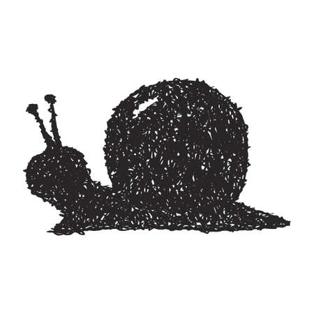 Simple hand drawn doodle of a snailのイラスト素材