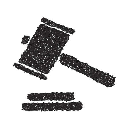 Simple hand drawn doodle of a gavelのイラスト素材