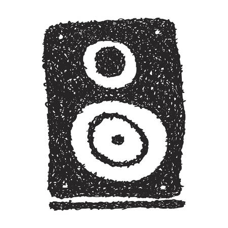 Simple hand drawn doodle of a speakerのイラスト素材