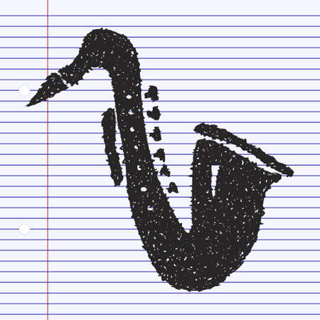 Simple hand drawn doodle of a saxophoneのイラスト素材