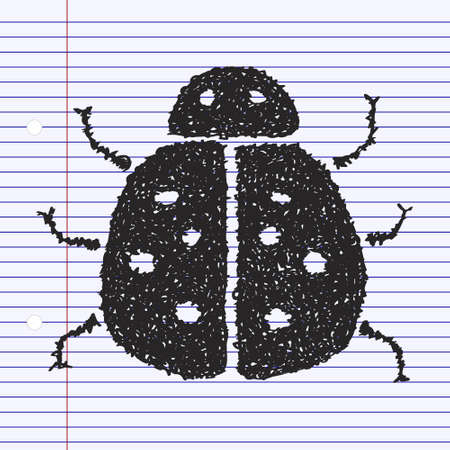 Simple hand drawn doodle of a ladybirdのイラスト素材
