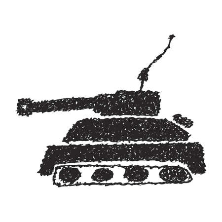 Simple hand drawn doodle of a tankのイラスト素材