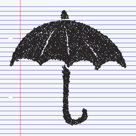 Simple hand drawn doodle of an umbrellaのイラスト素材