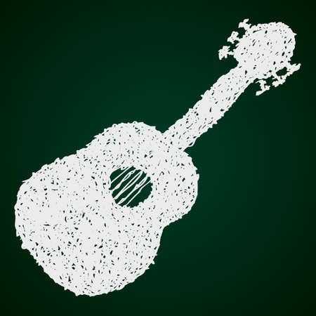 Simple hand drawn doodle of a guitarのイラスト素材