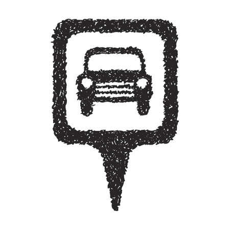 Simple hand drawn doodle of a location tagのイラスト素材