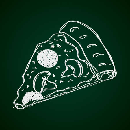 Simple hand drawn doodle of a pizzaのイラスト素材