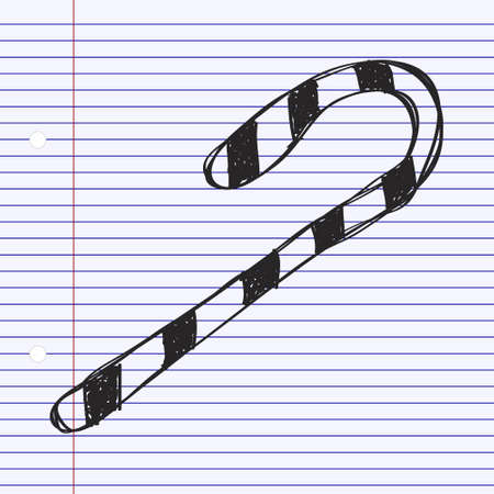 Simple hand drawn doodle of a candy caneのイラスト素材