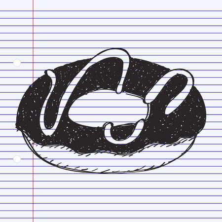 Simple hand drawn doodle of a doughnutのイラスト素材