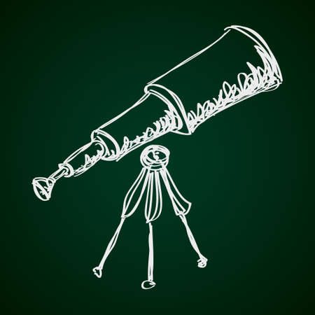 Simple hand drawn doodle of a telescopeのイラスト素材
