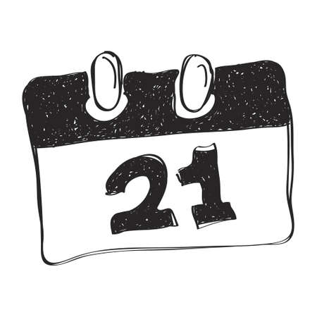 Simple hand drawn doodle of a calendarのイラスト素材