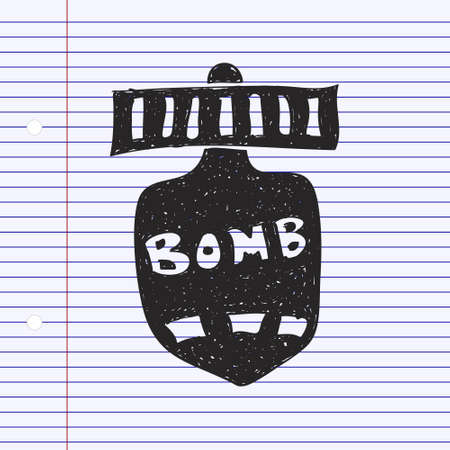 Simple hand drawn doodle of a bombのイラスト素材
