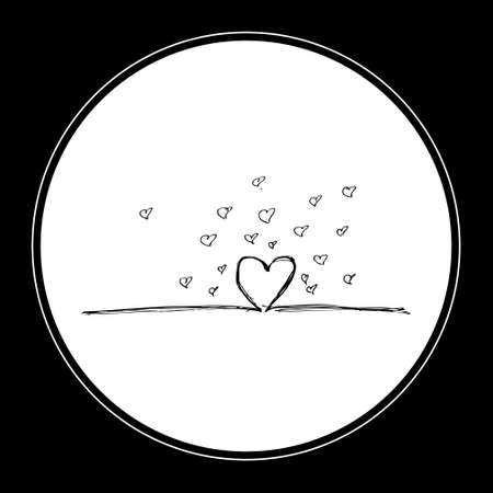 Simple doodle of a hand drawn love heart designのイラスト素材