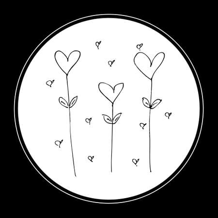 Simpledoodle of a hand drawn love heart designのイラスト素材