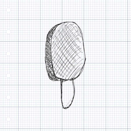 Hand drawn illustration of an ice lollyのイラスト素材