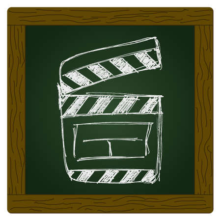 Simple rough sketch of a clap boardのイラスト素材