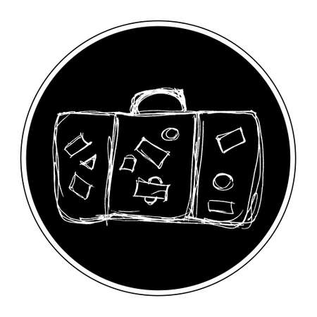 Hand drawn illustration of an old suitcaseのイラスト素材