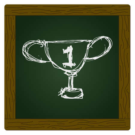 Hand drawn cartoon style trophy designのイラスト素材