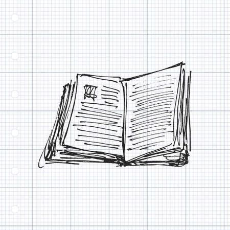 Hand drawn cartoon style notebook designのイラスト素材