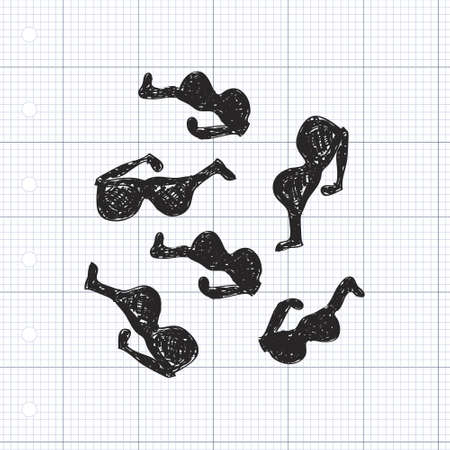 Simple hand drawn doodle of some sun glassesのイラスト素材