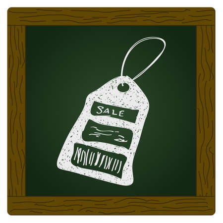 Simple hand drawn doodle of a sale tagのイラスト素材