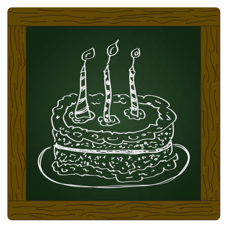 Simple hand drawn doodle of a cakeのイラスト素材