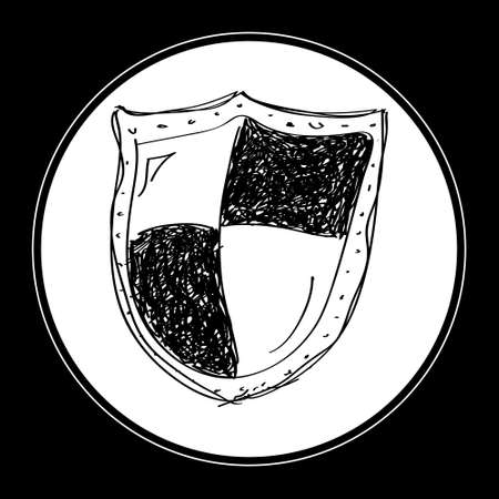 Simple hand drawn doodle of a shieldのイラスト素材