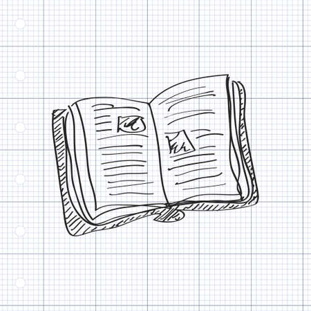 Simple hand drawn doodle of a bookのイラスト素材