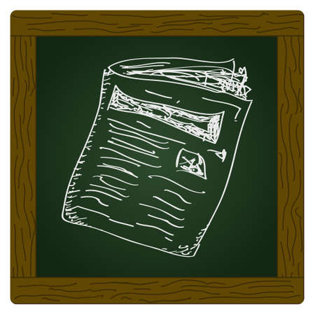 Simple hand drawn doodle of a newspaperのイラスト素材