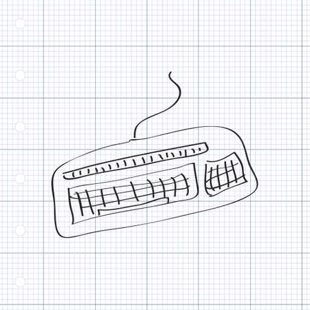 Simple hand drawn doodle of a keyboardのイラスト素材