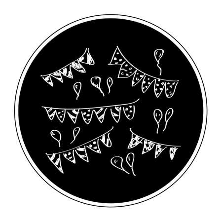 Simple hand drawn doodle of some buntingのイラスト素材
