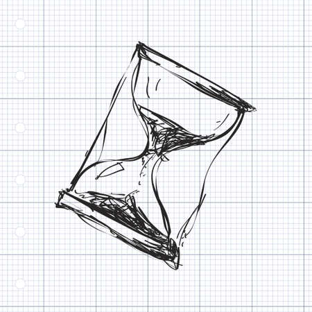 Simple hand drawn doodle of a hourglass