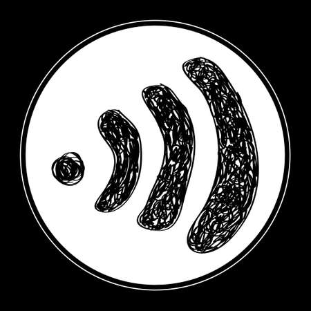 Simple hand drawn doodle of awifi symbolのイラスト素材