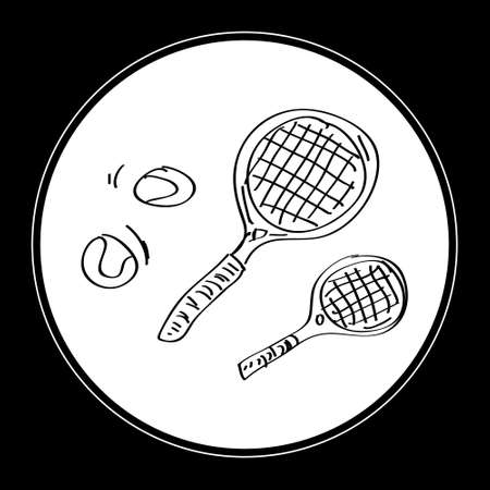Simple hand drawn doodle of a tennis racketのイラスト素材
