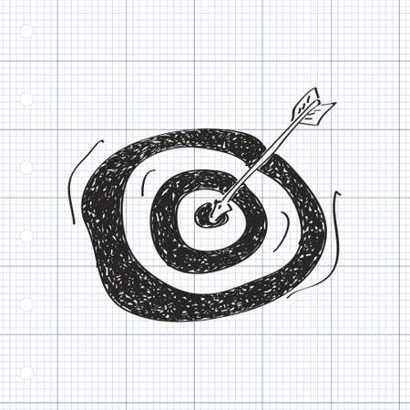 Simple hand drawn doodle of a targetのイラスト素材