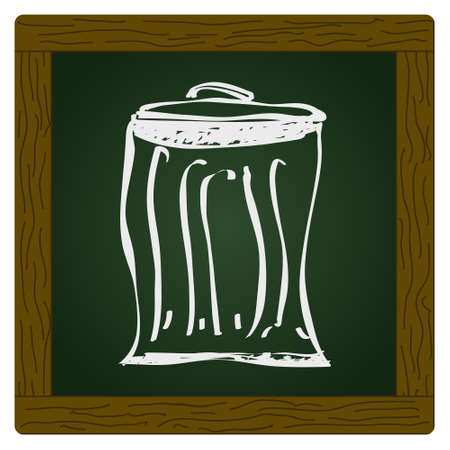 Simple hand drawn doodle of a rubbish binのイラスト素材