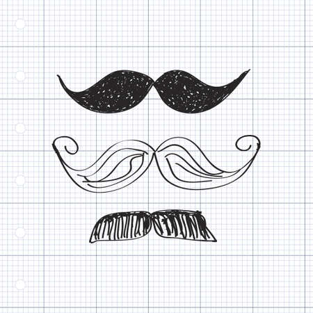 Simple hand drawn doodle of a moustacheのイラスト素材
